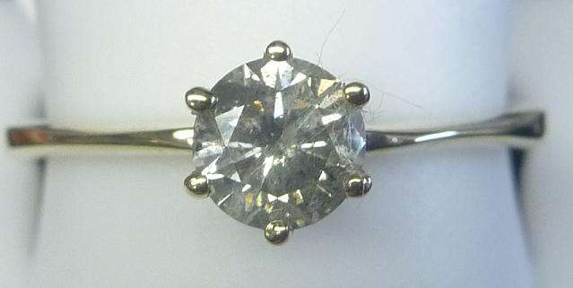 **ARTISTIC RING [R26825]** BIG ROUND CUT [0.524ct] DIAMOND RING [YELLOW GOLD] - BUY SAFE