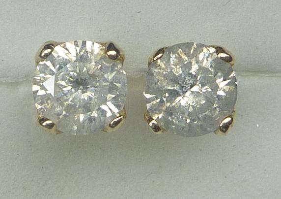 **MASSIVE [R37143]** DESIGNER SPARKLING [1.060ct] DIAMOND EARRINGS [YELLOW GOLD] - BUY SAFE