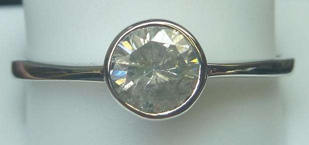 **TUBE DESIGN [R27223]** ROUND CUT [0.660ct] SOLITAIRE DIAMOND RING [WHITE GOLD] - BUY SAFE