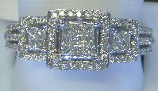**JAW DROPPING [R47084]** INVISIBLE [VVS] DESIGN [1.00ct] DIAMOND RING [3.683g] WHITE GOLD -BUY SAFE