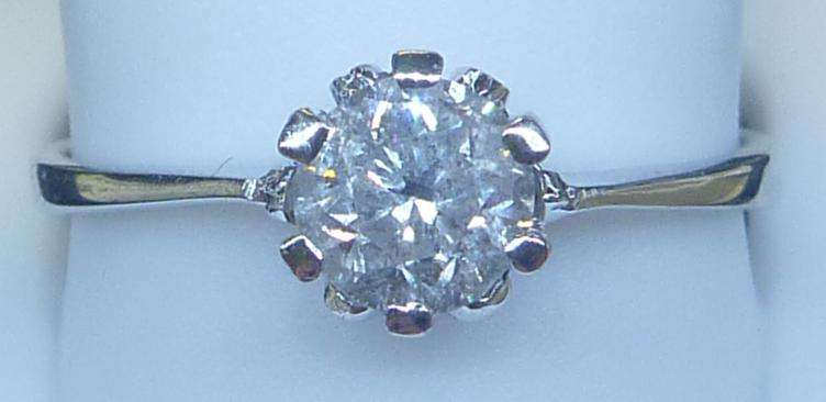 **CERTIFIED [R36852]** SPARKLING [0.764CT] DESIGNER RING [WHITE GOLD] - BUY SAFE