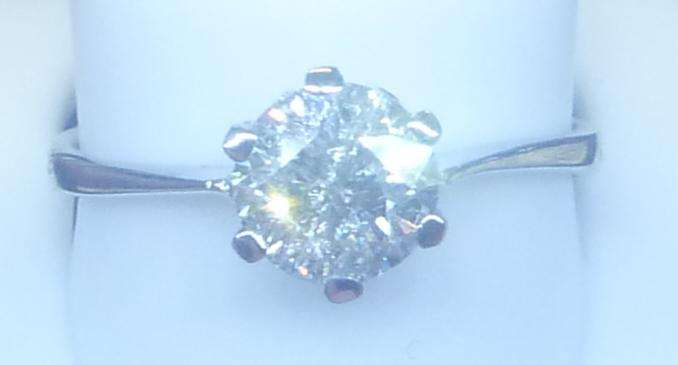 **CERTIFIED [R46807]** HUGE DESIGNER [1.162CT] SOLITAIRE RING [WHITE GOLD] - BUY SAFE