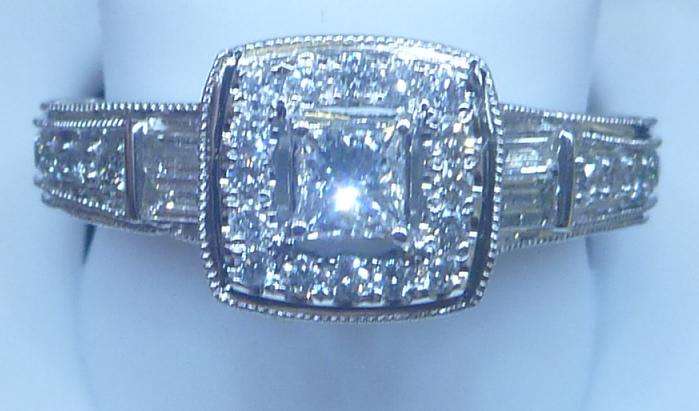 **LUXURY [R44142]** EXCLUSIVE DESIGN [1.010ct] DIAMOND RING [4.266g] WHITE GOLD - BUY SAFE