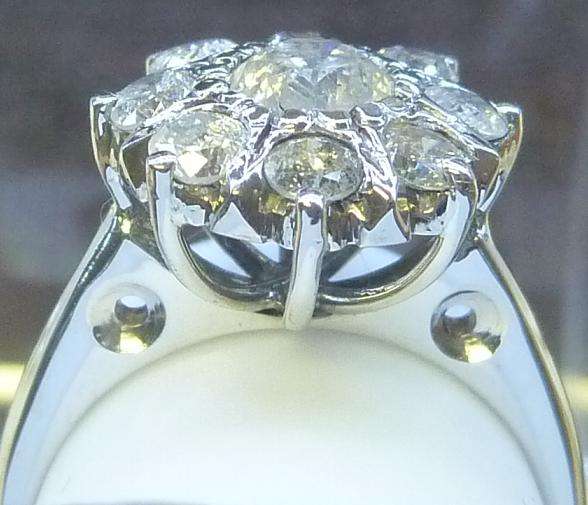 **EXTRAORDINARY [R45960]** FLOWER DESIGN [1.292ct] DIAMOND RING [3.854] SOLID WHITE GOLD - BUY SAFE