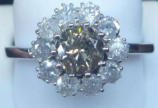 **BEST OF THE BEST [R46571]** SPARKLING [1.950ct] DIAMOND RING [FLOWER DESIGN] WHITE GOLD - BUY SAFE