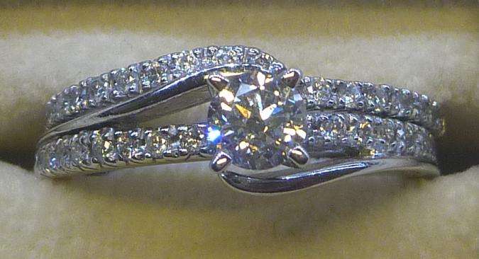**BRIDAL TWINSET [R46723]** SWIRL DESIGN [1.010ct] DIAMOND RINGS [5.485g] WHITE GOLD - BUY SAFE