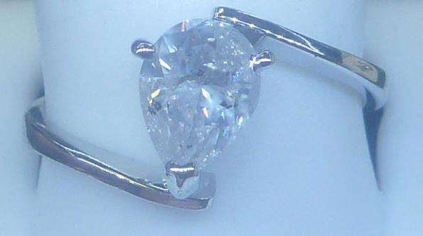 **SWIRL DESIGN [R38374]** PEAR CUT [1.075ct] DIAMOND RING [WHITE GOLD] - BUY SAFE