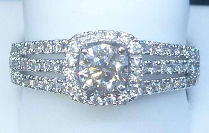**3 ROW DESIGN [R47581]** HIGH QUALITY [1.010ct] DIAMOND RING [3.570g] SOLID WHITE GOLD - BUY SAFE