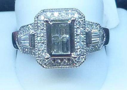 **WOW DESIGNER [R38365]** EMERALD CUT [0.850ct] DIAMOND RING [5.854g] WHITE GOLD - BUY SAFE