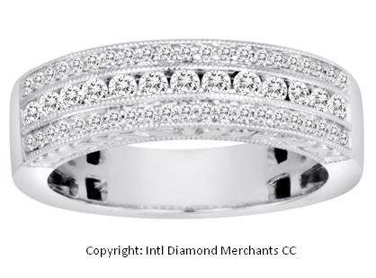 *BREATHTAKING [R37385]* HIGH [G / VS] QUALITY [0.700ct] DIAMOND BAND [4.549g] WHITE GOLD - BUY SAFE