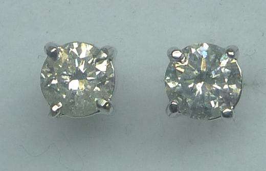 **GORGEOUS [R32144]** DESIGNER SPARKLING [0.725ct] DIAMOND EARRINGS [WHITE GOLD] - BUY SAFE