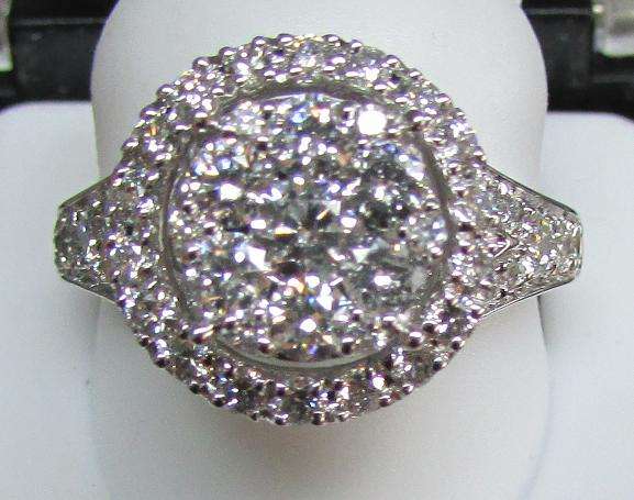 **UNBELIEVABLE SPARKLE [R88076]** INVISIBLE [VVS] DIAMOND [2.10ct] RING [5.581g] WHITE GOLD-BUY SAFE
