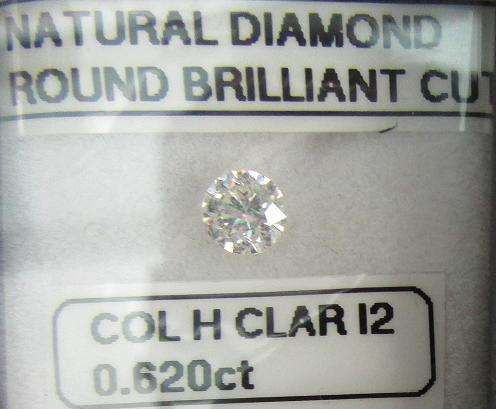 **NATURAL DIAMOND** SPARKLING [0.620ct] ROUND CUT [COLOUR H] DIAMOND STARTING AT R1 - BUY SAFE