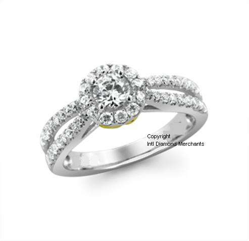 **SPECTACULAR [R42368]** HALO DESIGN [1.020ct] DIAMOND [G /SI2] RING [3.365g] WHITE GOLD - BUY SAFE