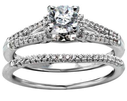 *SUPER SPECIAL [R40185]* BRIDAL TWINSET [0.850ct] DIAMOND [I/SI1] RING [3.964g] WHITE GOLD -BUY SAFE