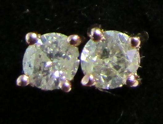 **BARGAIN EARRINGS [R26147]** SPARKLING [0.410ct] DIAMONDS [ROSE GOLD] -  BUY SAFE