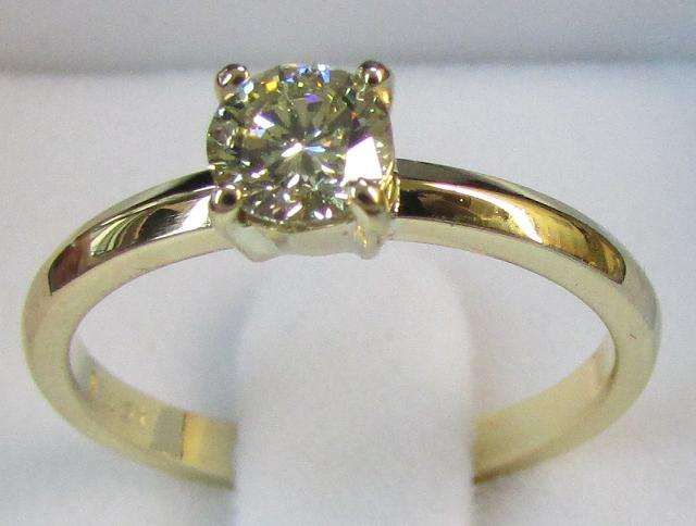 **CERTIFIED [R46804]** INCREDIBLE ROUND CUT DIAMOND [0.517CT] SOLITAIRE [18KT YELLOW GOLD] -BUY SAFE