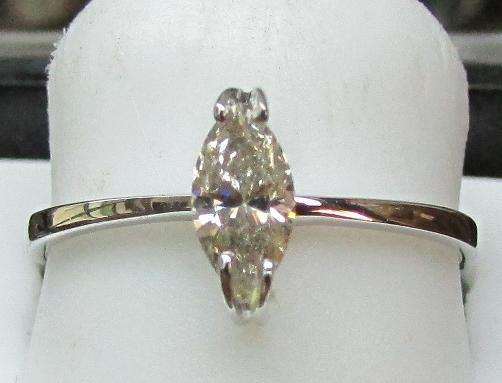 **DESIGNER [R20784]** MARQUISE CUT [0.375ct] DIAMOND RING [WHITE GOLD] - BUY SAFE