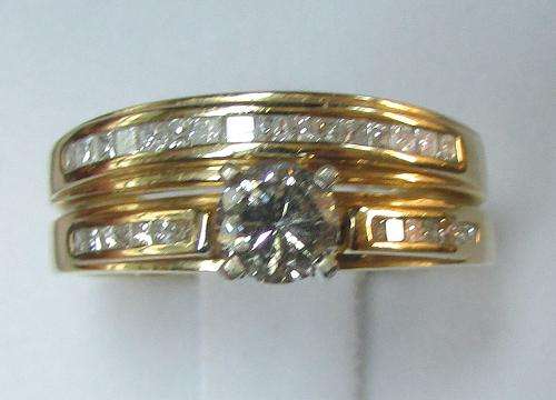 **BRIDAL SET [R45463]** WOW [1.00ct] DIAMOND RING [4.422g] SOLID YELLOW GOLD - BUY SAFE