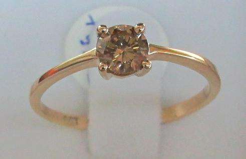 **4 CLAW DESIGN [R27223]** ROUND CUT [0.450ct] SOLITAIRE DIAMOND RING [YELLOW GOLD] - BUY SAFE