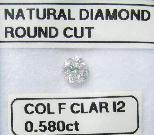 **NATURAL DIAMOND** SPARKLING [0.580ct] ROUND CUT [COLOUR F] DIAMOND STARTING AT R1 - BUY SAFE