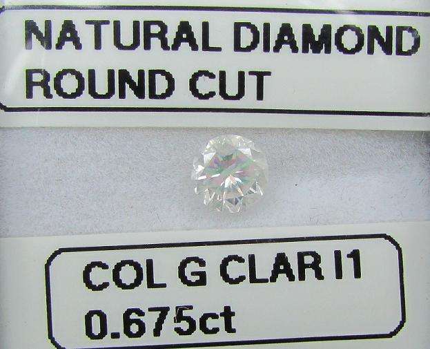 **NATURAL DIAMOND** SPARKLING [0.675ct] ROUND CUT [COLOUR G] DIAMOND STARTING AT R1 - BUY SAFE