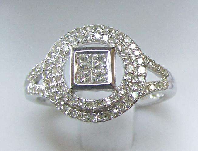 **SPECTACULAR [R40186]** HALO DESIGN [0.800ct] DIAMOND [G /SI2] RING [4.329g] WHITE GOLD - BUY SAFE
