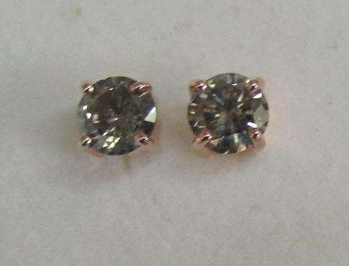 **GORGEOUS [R32197]** DESIGNER [1.045ct] DIAMOND EARRINGS [ROSE GOLD] - BUY SAFE