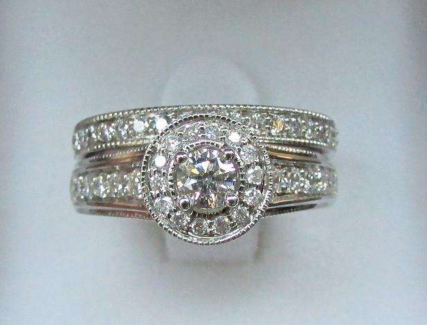**BRIDAL SPLENDOUR [R58323]** RING + BAND  [1.120ct] DIAMOND TWINSET [6.318g] WHITE GOLD - BUY SAFE
