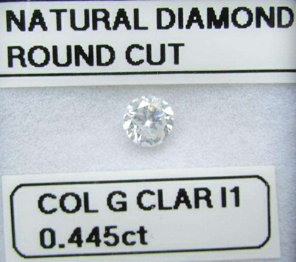 **NATURAL DIAMOND** SPARKLING [0.445ct] ROUND CUT [COLOUR G] DIAMOND STARTING AT R1 - BUY SAFE
