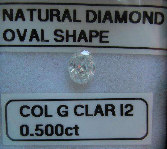 **NATURAL DIAMOND** SPARKLING [0.500ct] OVAL CUT DIAMOND STARTING AT R1 - BUY SAFE
