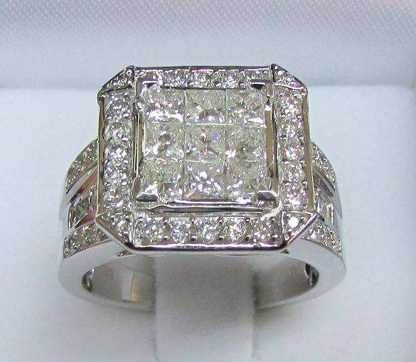 **JAW DROPPING [R84183]** INVISIBLE [VS] DESIGN [2.00ct] DIAMOND RING [8.130g] WHITE GOLD -BUY SAFE