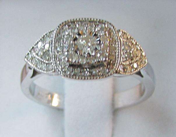 **UNUSUAL DESIGN [R31412]** ULTRA SPARKLY [0.500ct] DIAMOND RING [4.228g] WHITE GOLD - BUY SAFE