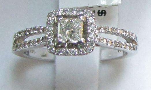 **PROMO [R27751]** HIGH QUALITY [0.620ct] DIAMOND RING [3.902g] WHITE GOLD - BUY SAFE