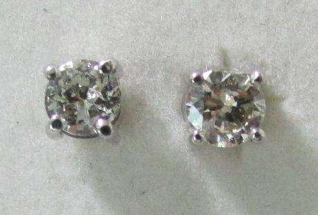 **SPARKLING [R29287]** DIAMOND [0.520ct] EARRINGS [COLOUR I] WHITE GOLD -  BUY SAFE