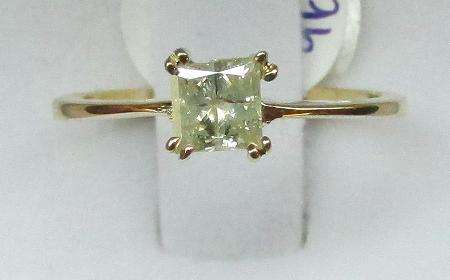 **GREAT VALUE [R21203]** DESIGNER PRINCESS CUT DIAMOND [0.410ct] RING [YELLOW GOLD] - BUY SAFE