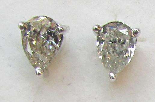 **BEAUTIFUL [R36857]** SPARKLING PEAR CUT [0.650ct] DIAMONDS [WHITE GOLD] - BUY SAFE