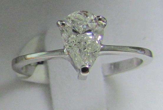 **DESIGNER [R27498]** SPARKLING PEAR SHAPE [0.800ct] DIAMOND RING [WHITE GOLD] - BUY SAFE