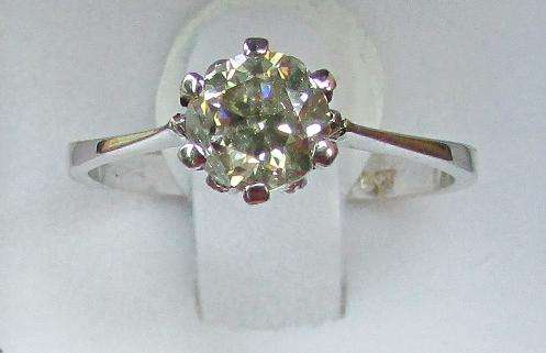 **CERTIFIED [R40807]** HUGE DESIGNER [1.110CT] SOLITAIRE RING [WHITE GOLD] - BUY SAFE