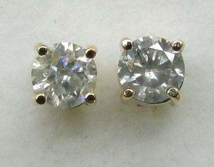 **GORGEOUS [R35197]** DESIGNER SPARKLING [1.00ct] DIAMOND EARRINGS [YELLOW GOLD] -  BUY SAFE