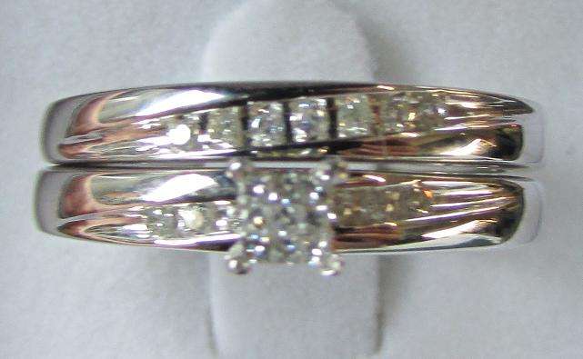 **SUPER DEAL [R22596]** BRIDAL TWINSET [0.250ct] DIAMOND [I/SI1] RING [4.031g] WHITE GOLD - BUY SAFE