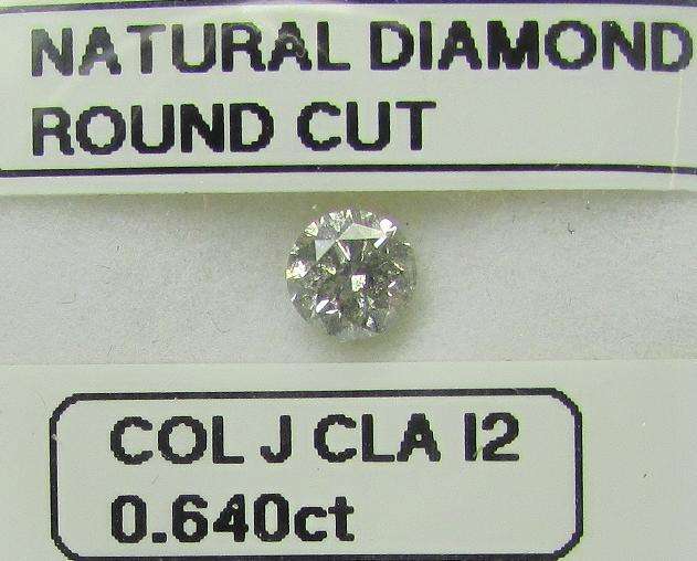 **NATURAL DIAMOND** SPARKLING [0.640ct] ROUND CUT [COLOUR J] DIAMOND STARTING AT R1 - BUY SAFE