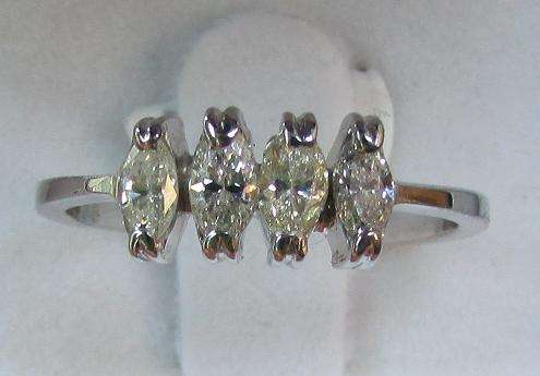 **4 MARQUISE DESIGN [R25682]** MARQUISE CUT [0.515ct] DIAMOND RING [WHITE GOLD] - BUY SAFE