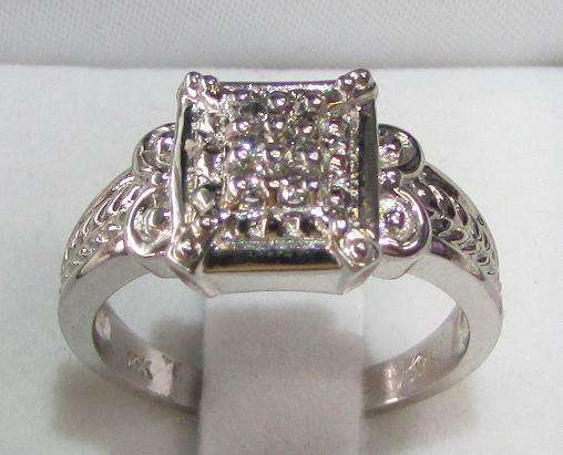 **SUPER DEAL [R22596]** DRESS RING [0.250ct] DIAMOND RING [5.407g] WHITE GOLD - BUY SAFE