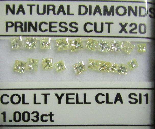 **GORGEOUS DIAMONDS** SPARKLING [1.003ct] PRINCESS CUT [SI1 CLARITY] DIAMOND FROM R1 - BUY SAFE