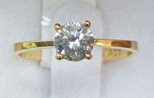 **CERTIFIED [R46804]** INCREDIBLE ROUND CUT DIAMOND [0.525CT] SOLITAIRE [18KT YELLOW GOLD] -BUY SAFE