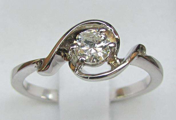 **DESIGNER [R27498]** SPARKLING ROUND CUT [0.375ct] DIAMOND RING [WHITE GOLD] - BUY SAFE