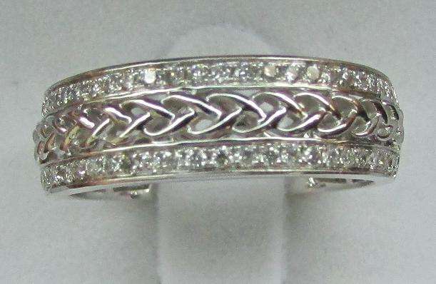 **MAGICAL [R25745]** HIGH [G / SI1] QUALITY [0.400ct] DIAMOND BAND [3.765g] WHITE GOLD - BUY SAFE