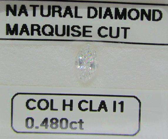 **NATURAL DIAMOND** SPARKLING [0.480ct] MARQUISE CUT [COLOUR H] DIAMOND STARTING AT R1 - BUY SAFE