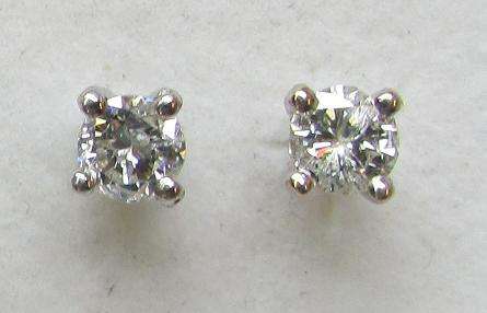 **SPARKLING [R29515]** DIAMOND [0.450ct] EARRINGS [COLOUR G] WHITE GOLD -  BUY SAFE